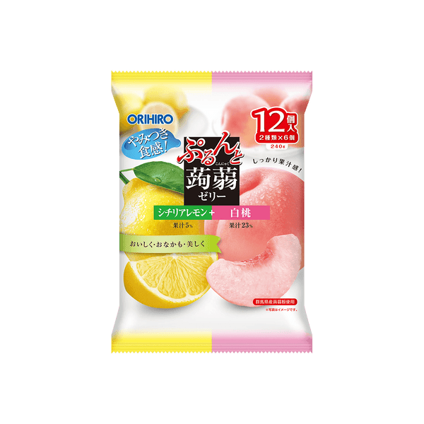ORIHIRO 蒟蒻果冻 白桃+柠檬口味 240g