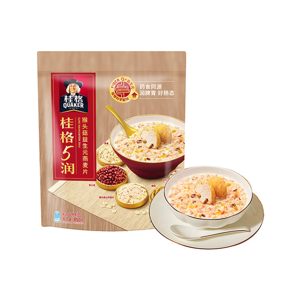 桂格  5润混合 猴头菇益生元即食燕麦片 450g