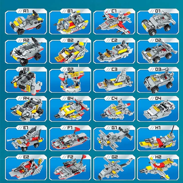 QIDAI 巡洋战舰乐高积木玩具 33种变形 880片