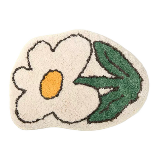 韩国原产原版 植绒地毯 鸡蛋花款 55*40cm